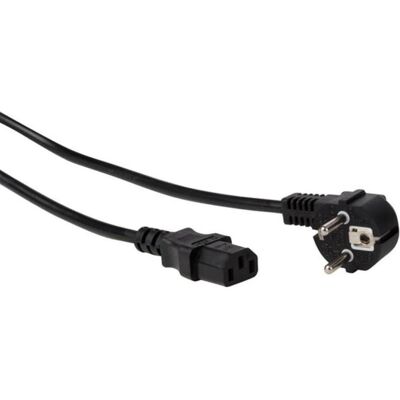 Perel Stromkabel - 2m, Schwarz, 2500W, E/F 90° Stecker - Stromkabel Perel Stromkabel - 2m, Schwarz, 2500W, E/F 90° Stecker - Stromkabel