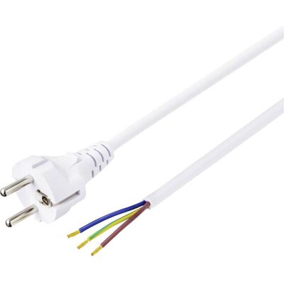 Sygonix SY-5043502 Strom Anschlusskabel Weiss 1.50 m (1.50 m), Stromkabel, Weiss Sygonix SY-5043502 Strom Anschlusskabel Weiss 1.50 m (1.50 m), Stromkabel, Weiss