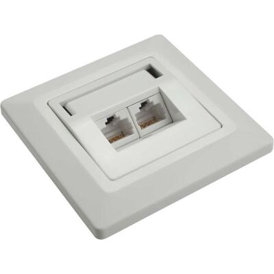 Solarix Buchse CAT6 UTP 2 x RJ45 Einbau weiss SX9-2-6-UTP-WH (UTP, CAT6), Netzwerkkabel Solarix Buchse CAT6 UTP 2 x RJ45 Einbau weiss SX9-2-6-UTP-WH (UTP, CAT6), Netzwerkkabel