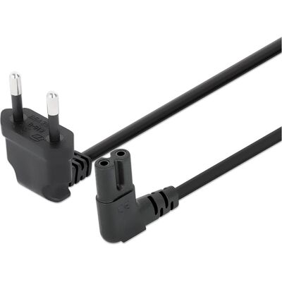 Manhattan Stromkabel C7 auf EU CEE 7/16 mit Winkelsteckern, 3 m (3 m), Stromkabel, Schwarz Manhattan Stromkabel C7 auf EU CEE 7/16 mit Winkelsteckern, 3 m (3 m), Stromkabel, Schwarz