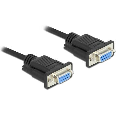 Delock Seriell Kabel RS-232 D-Sub 9 Buchse zu Buchse Nullmodem mit schmalem Steckergehäuse (10 m), Schnittstellenkabel Delock Seriell Kabel RS-232 D-Sub 9 Buchse zu Buchse Nullmodem mit schmalem Steckergehäuse (10 m), Schnittstellenkabel