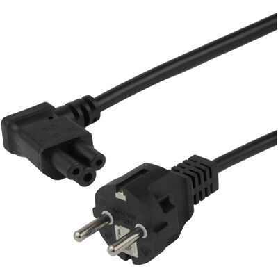 Deltaco Device Cable, straight CEE 7/7 - left angle IEC C5, 5,0m (5 m), Stromkabel, Schwarz Deltaco Device Cable, straight CEE 7/7 - left angle IEC C5, 5,0m (5 m), Stromkabel, Schwarz