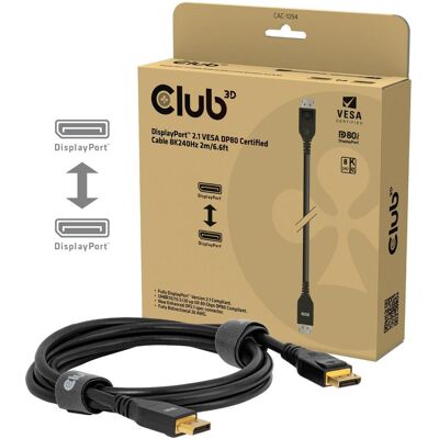 Club 3D DisplayPort – DisplayPort (2 m), Videokabel, Schwarz Club 3D DisplayPort – DisplayPort (2 m), Videokabel, Schwarz