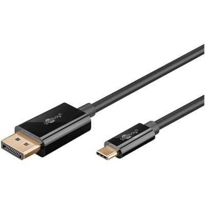 Goobay USB-C-auf-DisplayPort-Kabel 4K @ 60 Hz, 2 m, schwarz (2 m), Videokabel, Schwarz Goobay USB-C-auf-DisplayPort-Kabel 4K @ 60 Hz, 2 m, schwarz (2 m), Videokabel, Schwarz