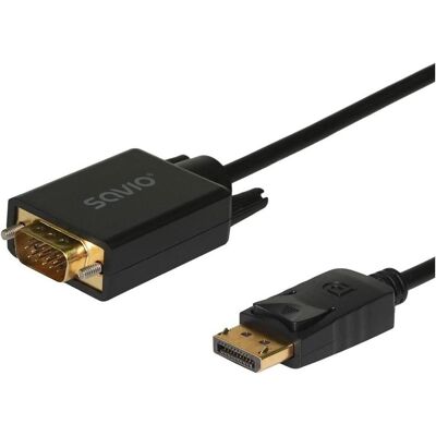 Savio Cl-203 1 8 m DisplayPort VGA (D-Sub) Schwarz (1.80 m), Videokabel, Schwarz Savio Cl-203 1 8 m DisplayPort VGA (D-Sub) Schwarz (1.80 m), Videokabel, Schwarz