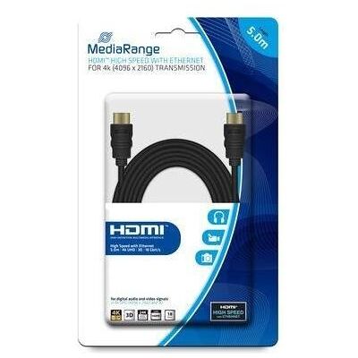 MediaRange CABLE HDMI-HDMI 5M/MRCS158 (5 m), Videokabel, Schwarz MediaRange CABLE HDMI-HDMI 5M/MRCS158 (5 m), Videokabel, Schwarz