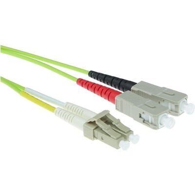 ACT 2 meter LSZH Multimode 50/125 OM5 fiber patch cable duplex with LC and SC connectors (2 m), Netzwerkkabel ACT 2 meter LSZH Multimode 50/125 OM5 fiber patch cable duplex with LC and SC connectors (2 m), Netzwerkkabel