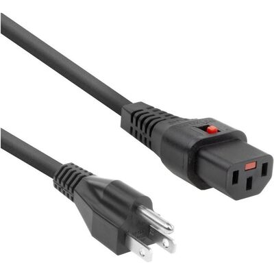 ACT Powercord USA male - C13 IEC Lock black 2 m, PC1063, 5-Pack (2 m), Stromkabel, Schwarz ACT Powercord USA male - C13 IEC Lock black 2 m, PC1063, 5-Pack (2 m), Stromkabel, Schwarz