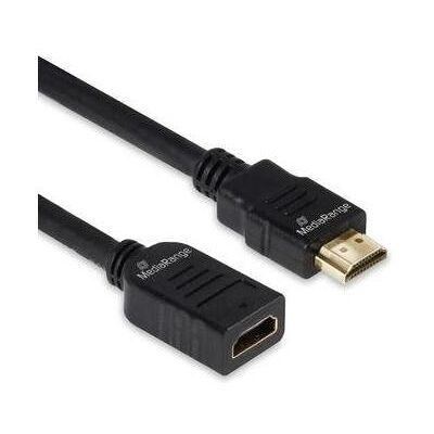 MediaRange HDMI Verlängerungskabel, 18 Gbps, ARC, 2,0m, sw (2 m), Videokabel, Schwarz MediaRange HDMI Verlängerungskabel, 18 Gbps, ARC, 2,0m, sw (2 m), Videokabel, Schwarz