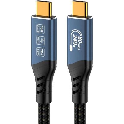 Aten USB4™ Ver2.0 80Gbps 16K@60Hz 240W Thunderbolt, 0.8m (0.80 m, Thunderbolt 3, Thunderbolt 4, USB 4, 240 W), USB Kabel Aten USB4™ Ver2.0 80Gbps 16K@60Hz 240W Thunderbolt, 0.8m (0.80 m, Thunderbolt 3, Thunderbolt 4, USB 4, 240 W), USB Kabel