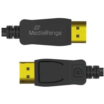 MediaRange DisplayPort Kabel, Ver. 2.1, 40 Gbps, 2.0m, sw (2 m), Videokabel, Schwarz MediaRange DisplayPort Kabel, Ver. 2.1, 40 Gbps, 2.0m, sw (2 m), Videokabel, Schwarz