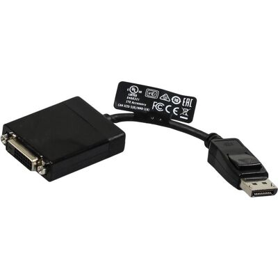 Dell DisplayPort to DVI Single-Link (20.30 cm), Data + Video Adapter, Schwarz Dell DisplayPort to DVI Single-Link (20.30 cm), Data + Video Adapter, Schwarz