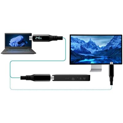 i-tec Thunderbolt 4/USB4 Class Pro Cable 240W with LCD 40 Gbps 150 cm (1.50 m, Thunderbolt 3, Thunderbolt 4, Thunderbolt 5, USB 4, 240 W), USB Kabel i-tec Thunderbolt 4/USB4 Class Pro Cable 240W with LCD 40 Gbps 150 cm (1.50 m, Thunderbolt 3, Thunderbolt 4, Thunderbolt 5, USB 4, 240 W), USB Kabel