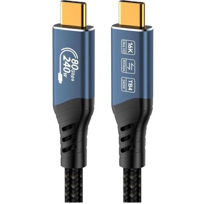 Aten USB4™ Ver2.0 80Gbps 16K@60Hz 240W Thunderbolt, 0.8m (0.80 m, USB 4, 240 W), USB Kabel Aten USB4™ Ver2.0 80Gbps 16K@60Hz 240W Thunderbolt, 0.8m (0.80 m, USB 4, 240 W), USB Kabel