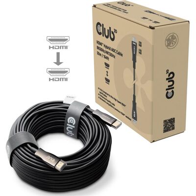 Club 3D Club3D HDMI-Kabel A -> A 2.1 aktiv opt. 8K60Hz UHD 50 Meter retail (50 m), Videokabel, Schwarz Club 3D Club3D HDMI-Kabel A -> A 2.1 aktiv opt. 8K60Hz UHD 50 Meter retail (50 m), Videokabel, Schwarz