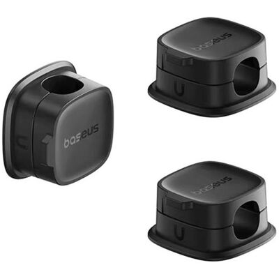 Baseus, Kabelhalter, - Cable Organizer Lite Series Magnetic (B01331106111-00) - 3 Pack Pieces, 3M Adhesive - Black Baseus, Kabelhalter, - Cable Organizer Lite Series Magnetic (B01331106111-00) - 3 Pack Pieces, 3M Adhesive - Black