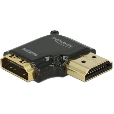 Delock Adapter High Speed Ethernet 4K 90° HDMI-A - HDMI-A (HDMI, 3.03 cm), Data + Video Adapter, Schwarz Delock Adapter High Speed Ethernet 4K 90° HDMI-A - HDMI-A (HDMI, 3.03 cm), Data + Video Adapter, Schwarz