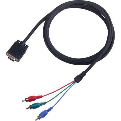 Sbox VGA-3XRCA M/M 2M VGA-1022 (2 m), Videokabel, Schwarz Sbox VGA-3XRCA M/M 2M VGA-1022 (2 m), Videokabel, Schwarz