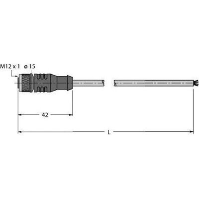 Turck RFID-Leitung (5 m), Stromkabel, Gelb Turck RFID-Leitung (5 m), Stromkabel, Gelb