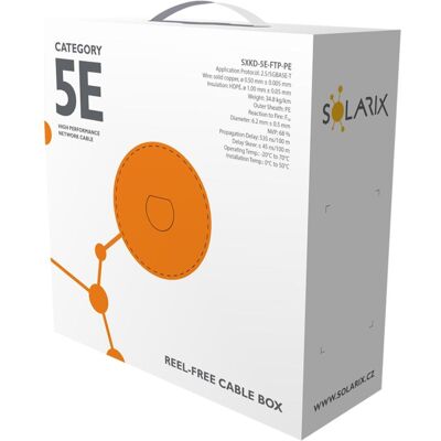 Solarix Venkovnà inst. kabel CAT5e FTP PE /box (F/UTP, CAT5e, 100 m), Netzwerkkabel Solarix Venkovnà inst. kabel CAT5e FTP PE /box (F/UTP, CAT5e, 100 m), Netzwerkkabel