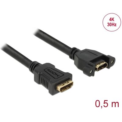 Delock HDMI (Typ A) — HDMI (Typ A) (0.50 m), Videokabel, Schwarz Delock HDMI (Typ A) — HDMI (Typ A) (0.50 m), Videokabel, Schwarz