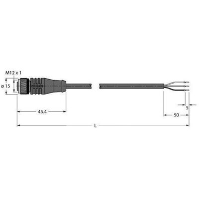 Turck Aktuator- (5 m), Stromkabel, Weiss Turck Aktuator- (5 m), Stromkabel, Weiss