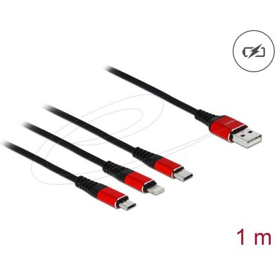 Delock 3in1 (1 m, USB 2.0, 5 W), USB Kabel Delock 3in1 (1 m, USB 2.0, 5 W), USB Kabel