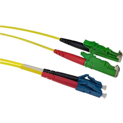 ACT 7 meter LSZH Singlemode 9/125 OS2 fiber patch cable duplex with E2000/APC and LC/UPC connectors (7 m), Netzwerkkabel ACT 7 meter LSZH Singlemode 9/125 OS2 fiber patch cable duplex with E2000/APC and LC/UPC connectors (7 m), Netzwerkkabel