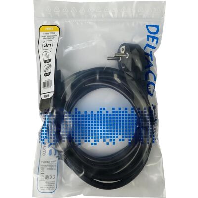 Deltaco GST18 Stromkabel - Cee 7/7 - 3m - Erdungskabel Deltaco GST18 Stromkabel - Cee 7/7 - 3m - Erdungskabel