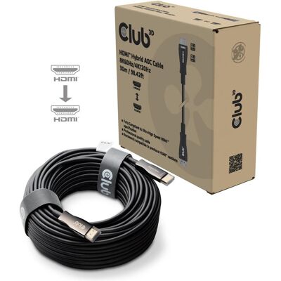 Club 3D Club3D HDMI-Kabel A -> A 2.1 aktiv opt. 8K60Hz UHD 30 Meter retail (30 m), Videokabel, Schwarz Club 3D Club3D HDMI-Kabel A -> A 2.1 aktiv opt. 8K60Hz UHD 30 Meter retail (30 m), Videokabel, Schwarz