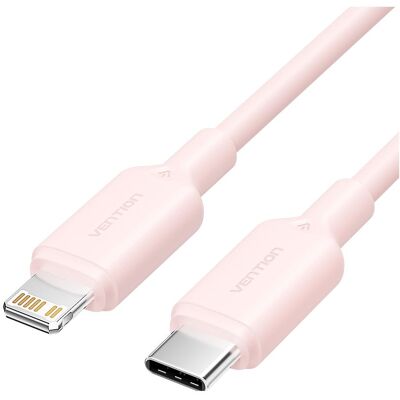 Vention USB 2.0 Type-C Male to Lightning Male 3A Cable 1M Pink PVC Type (1 m, USB 2.0, 27 W), USB Kabel Vention USB 2.0 Type-C Male to Lightning Male 3A Cable 1M Pink PVC Type (1 m, USB 2.0, 27 W), USB Kabel