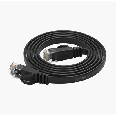 Orico Kabel sieciowy Ethernet PUG-C7B CAT7 10Gbps RJ45 internetowy LAN płaski 8 m - czarny (F/FTP, CAT7, 8 m), Netzwerkkabel Orico Kabel sieciowy Ethernet PUG-C7B CAT7 10Gbps RJ45 internetowy LAN płaski 8 m - czarny (F/FTP, CAT7, 8 m), Netzwerkkabel