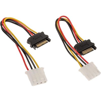 Akasa SATA zu Molex Adapterkabel - 2 Stück (15 cm, 4 pin PWM, SATA), Interne Kabel (PC) Akasa SATA zu Molex Adapterkabel - 2 Stück (15 cm, 4 pin PWM, SATA), Interne Kabel (PC)