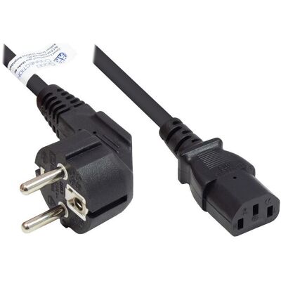 Good Connections, Verlängerungskabel, Netzkabel Schutzkontakt-Stecker Typ E+F (CEE 7/7, gewinkelt) an C13 (gerade), schwarz, 0,75 mm², 1 m (1 m, CEE 7/7) Good Connections, Verlängerungskabel, Netzkabel Schutzkontakt-Stecker Typ E+F (CEE 7/7, gewinkelt) an C13 (gerade), schwarz, 0,75 mm², 1 m (1 m, CEE 7/7)