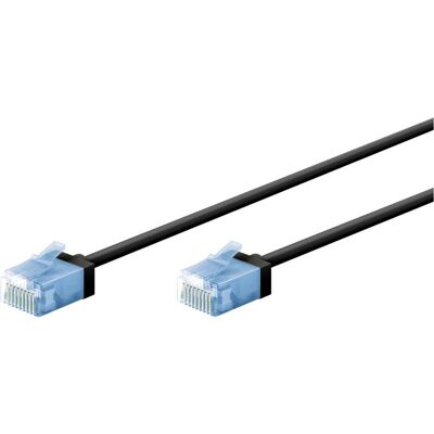 Goobay Ultraflexibles CAT 6A Patchkabel, slim, U/UTP, schwarz (CAT6a, 7.50 m), Netzwerkkabel Goobay Ultraflexibles CAT 6A Patchkabel, slim, U/UTP, schwarz (CAT6a, 7.50 m), Netzwerkkabel