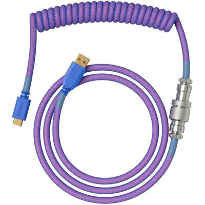 Glorious GMMK Coiled Cable Nebula, Spiralkabel, USB-C/USB-A - lila/silber (1.40 m), USB Kabel Glorious GMMK Coiled Cable Nebula, Spiralkabel, USB-C/USB-A - lila/silber (1.40 m), USB Kabel