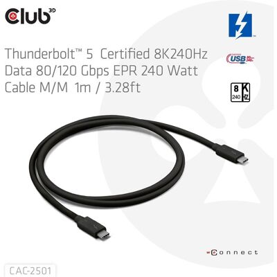 Club 3D USB C — USB C (1 m, 240 W), USB Kabel Club 3D USB C — USB C (1 m, 240 W), USB Kabel