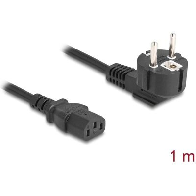 Delock Netzkabel PC Schutzkontaktstecker CEE 7/7 90° gewinke (1 m), Stromkabel, Schwarz Delock Netzkabel PC Schutzkontaktstecker CEE 7/7 90° gewinke (1 m), Stromkabel, Schwarz