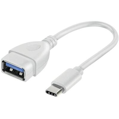 Vivanco USB-C-Buchsenadapter auf USB-A 3.0-Anschluss - Weiss (0.10 m, USB 3.2 Gen 1), USB Kabel Vivanco USB-C-Buchsenadapter auf USB-A 3.0-Anschluss - Weiss (0.10 m, USB 3.2 Gen 1), USB Kabel