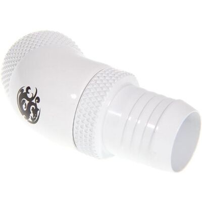 Bitspower Fitting 45 Grad 1/4 Zoll auf ID 13mm - drehbar, Wasserkühlung Anschluss, Weiss Bitspower Fitting 45 Grad 1/4 Zoll auf ID 13mm - drehbar, Wasserkühlung Anschluss, Weiss