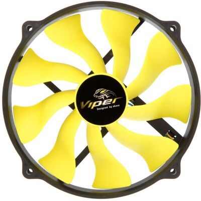 Akasa Viper R PWM Lüfter (140 mm, 1x), PC Lüfter, Gelb, Schwarz Akasa Viper R PWM Lüfter (140 mm, 1x), PC Lüfter, Gelb, Schwarz