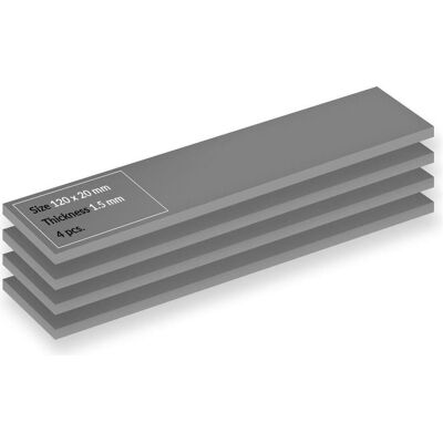 Arctic TP-4 120x20mm, 1.5mm - 4 Pack (1.50 mm), Wärmeleitpad, Grau Arctic TP-4 120x20mm, 1.5mm - 4 Pack (1.50 mm), Wärmeleitpad, Grau