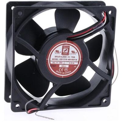 RS PRO Lüfter 120x120x38mm 48VDC 10W 177m³/h (120 mm), PC Lüfter, Schwarz RS PRO Lüfter 120x120x38mm 48VDC 10W 177m³/h (120 mm), PC Lüfter, Schwarz
