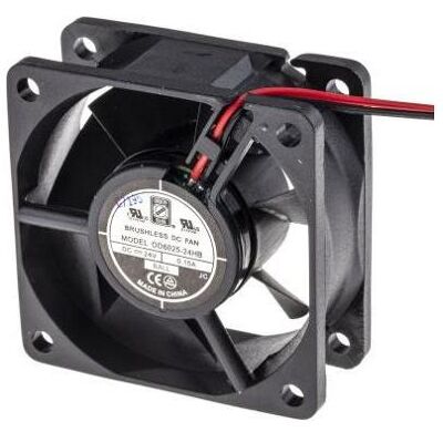 RS PRO Lüfter 60x60x25mm 24VDC 3,6W 39,1m³/h (60 mm), PC Lüfter, Schwarz RS PRO Lüfter 60x60x25mm 24VDC 3,6W 39,1m³/h (60 mm), PC Lüfter, Schwarz
