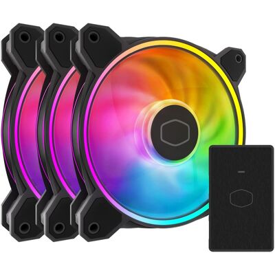 Cooler Master COOELR MASTER MasterFan MF120 Halo 2 3in1 (120 mm, 3x), PC Lüfter, Schwarz Cooler Master COOELR MASTER MasterFan MF120 Halo 2 3in1 (120 mm, 3x), PC Lüfter, Schwarz