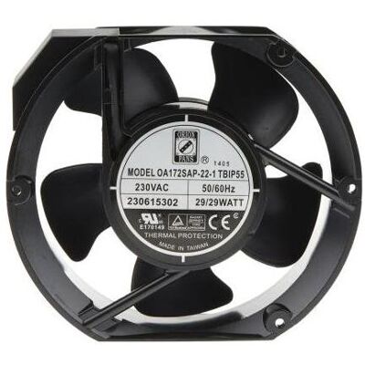RS PRO AC FAN 172X150X51MM 230VAC WITH IP55 (172 mm), PC Lüfter, Schwarz RS PRO AC FAN 172X150X51MM 230VAC WITH IP55 (172 mm), PC Lüfter, Schwarz