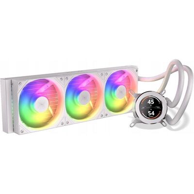 Krux HydroGlance 360 LCD White (weiss), CPU Wasserkühler, Weiss Krux HydroGlance 360 LCD White (weiss), CPU Wasserkühler, Weiss