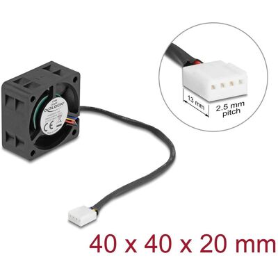 Delock Axiallüfter 24 V DC, 40 x 40 x 20 mm schwarz (40 mm, 1x), PC Lüfter, Schwarz Delock Axiallüfter 24 V DC, 40 x 40 x 20 mm schwarz (40 mm, 1x), PC Lüfter, Schwarz