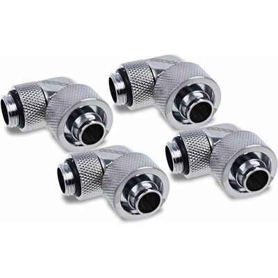 Alphacool Eiszapfen 16/10mm Anschraubt??lle 90?? drehbar G1/4 - 4pcs Set Chrome, Wasserkühlung Anschluss, Silber Alphacool Eiszapfen 16/10mm Anschraubt??lle 90?? drehbar G1/4 - 4pcs Set Chrome, Wasserkühlung Anschluss, Silber