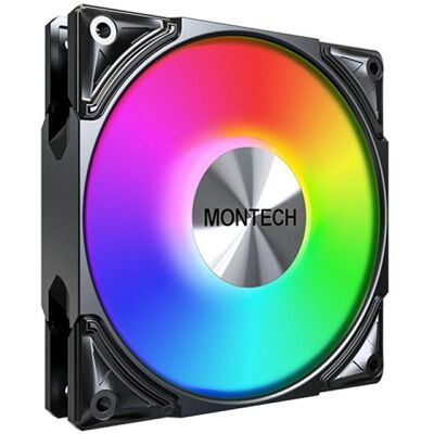 Montech METAL PRO 12 ARGB Fan (B) (120 mm, 1x), PC Lüfter, Mehrfarbig, Schwarz Montech METAL PRO 12 ARGB Fan (B) (120 mm, 1x), PC Lüfter, Mehrfarbig, Schwarz